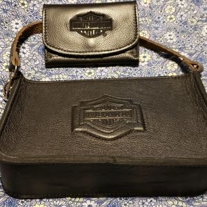 Small Harley Davidson all leathery purse and walle